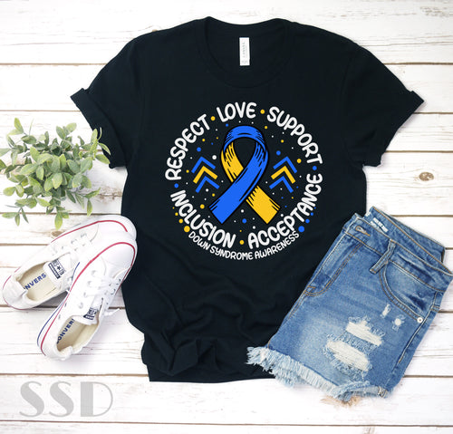 Down Syndrome Respect Love T-shirt
