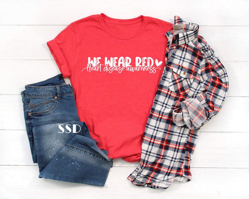 We Wear Red Heart Disease Awareness Transfer