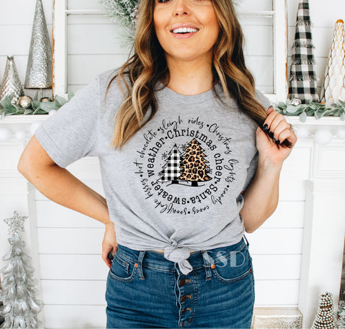 Plaid Trees Circle Transfer