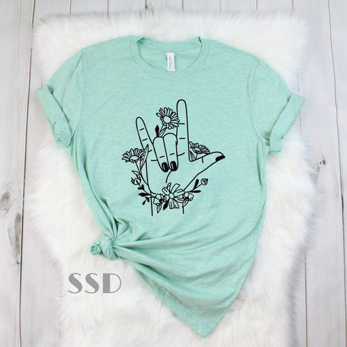 ASL Floral Love Transfer