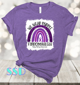 We Wear Purple Fibromyalgia w/ Bleach Spot Transfer