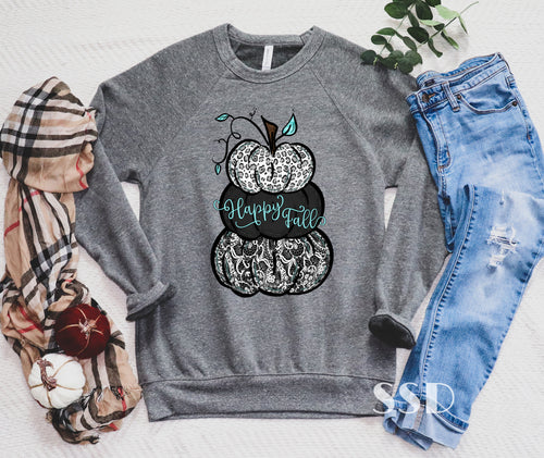 Lace & Leopard Pumpkin Happy Fall Transfer