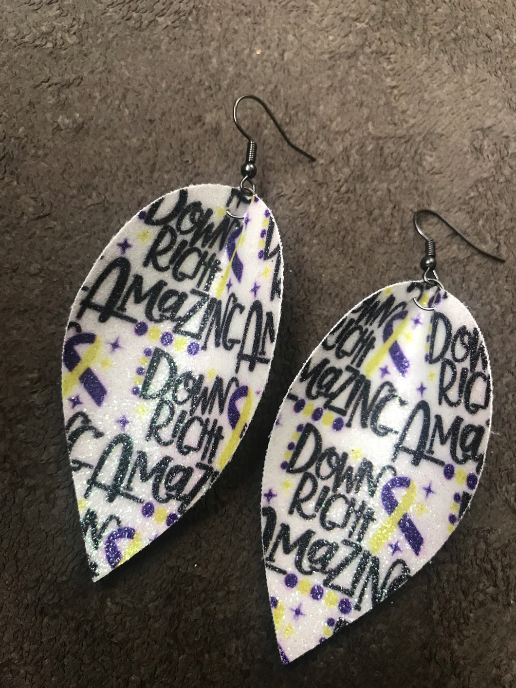 Sparkly Down Syndrome Awareness Earrings